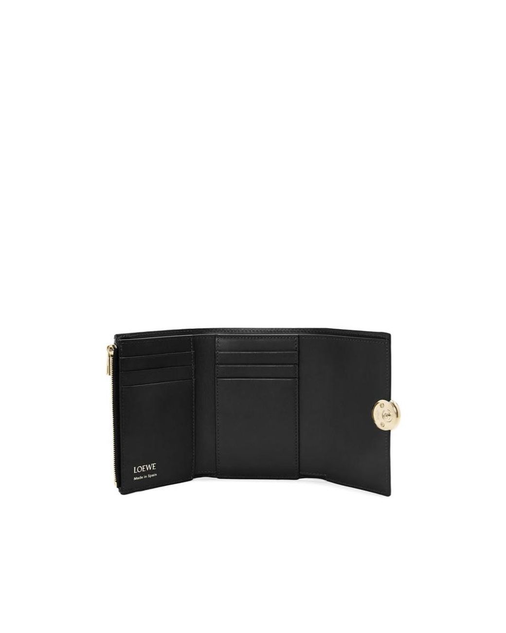 Loewe Black Logo Detailed Fold-Over Wallet