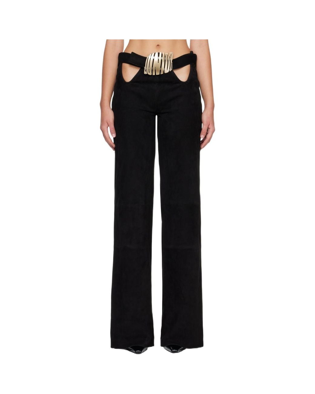 Jean Paul Gaultier Black Cut-Out Casual Trousers
