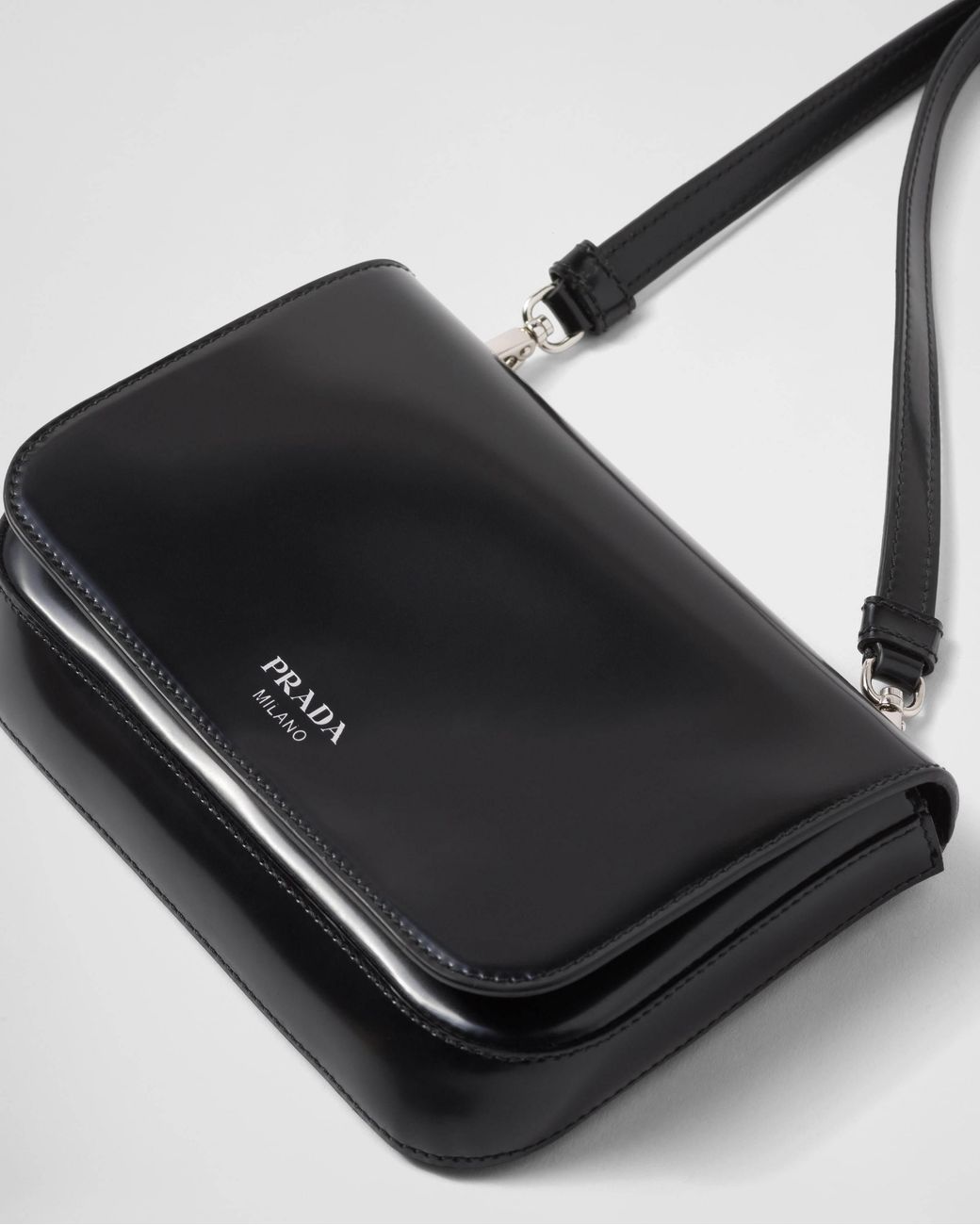 Prada Logo-Stamp Foldover Top Brushed Bag in Black for Men | Lyst