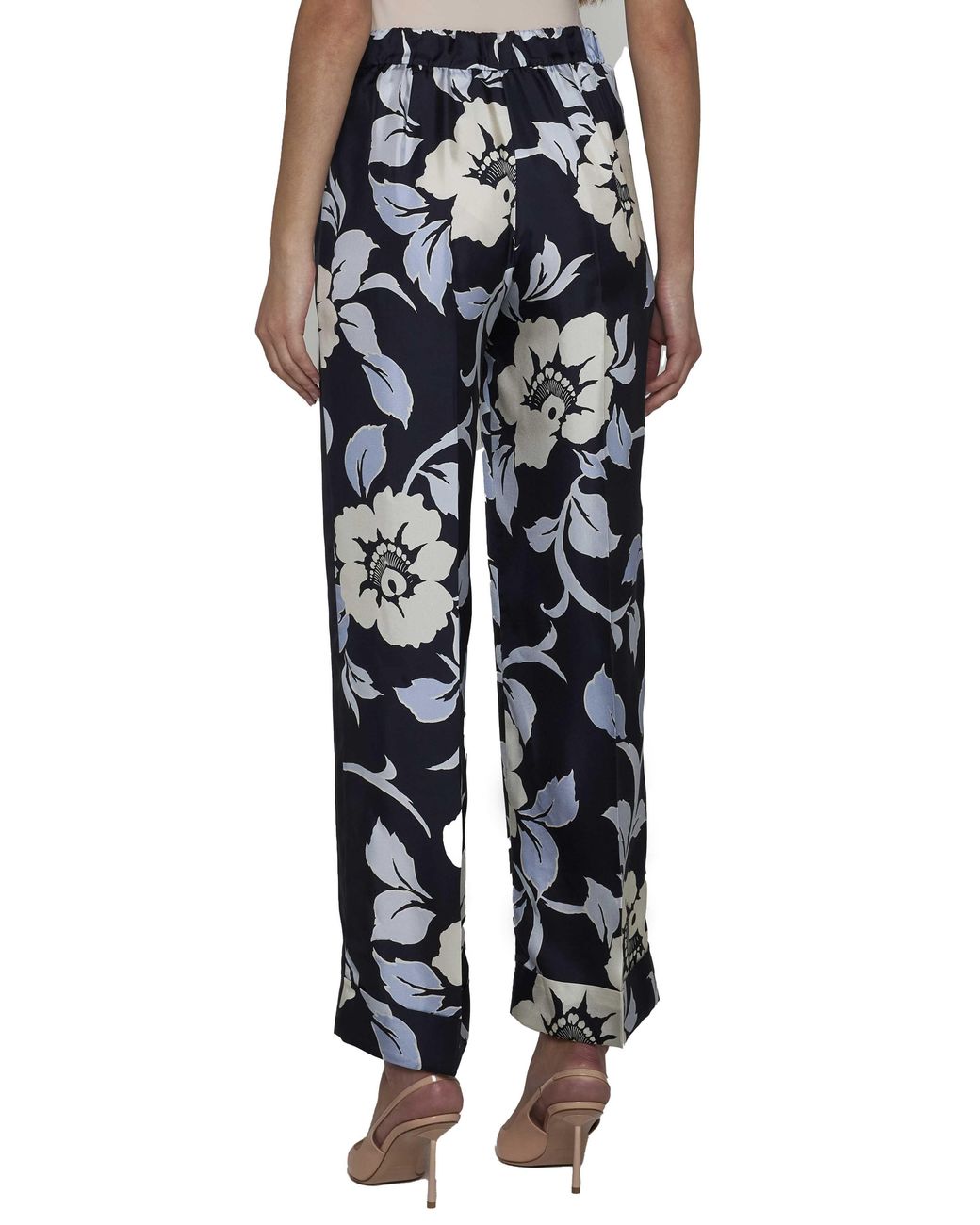 P.A.R.O.S.H. Blue Wide-Leg Silk Trousers