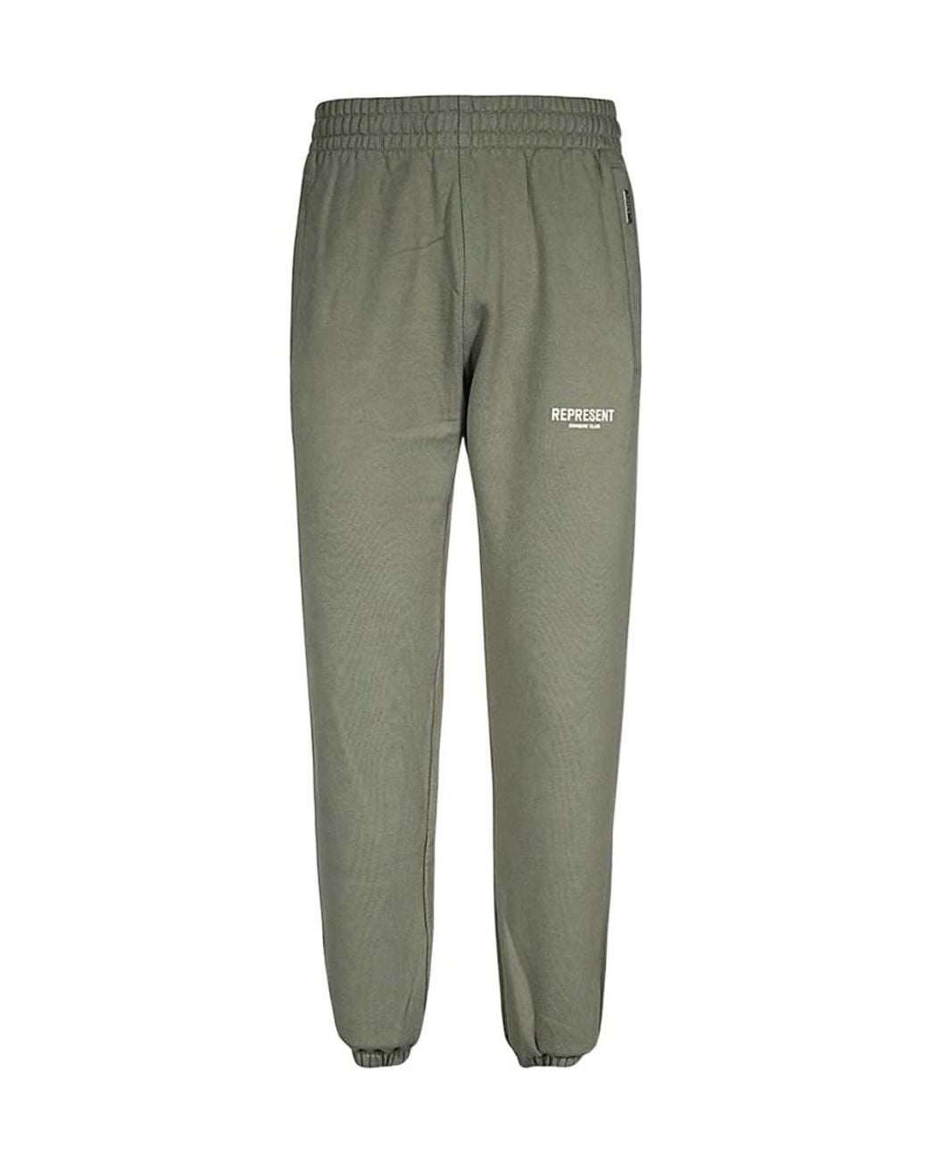 Represent Green Logo-Print Cotton Track Pants for men