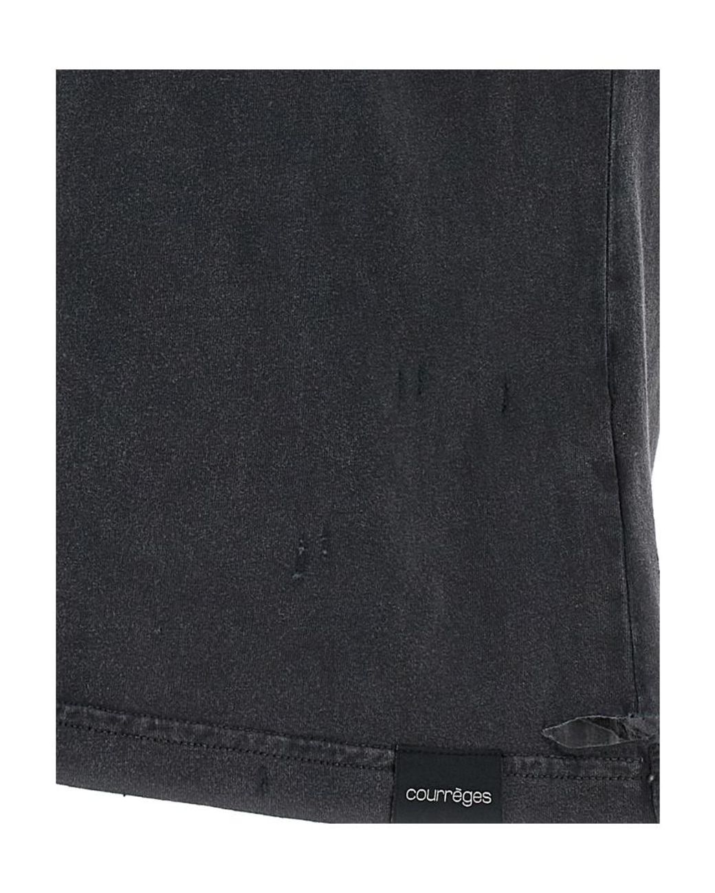 Courreges Black Cotton T-shirt