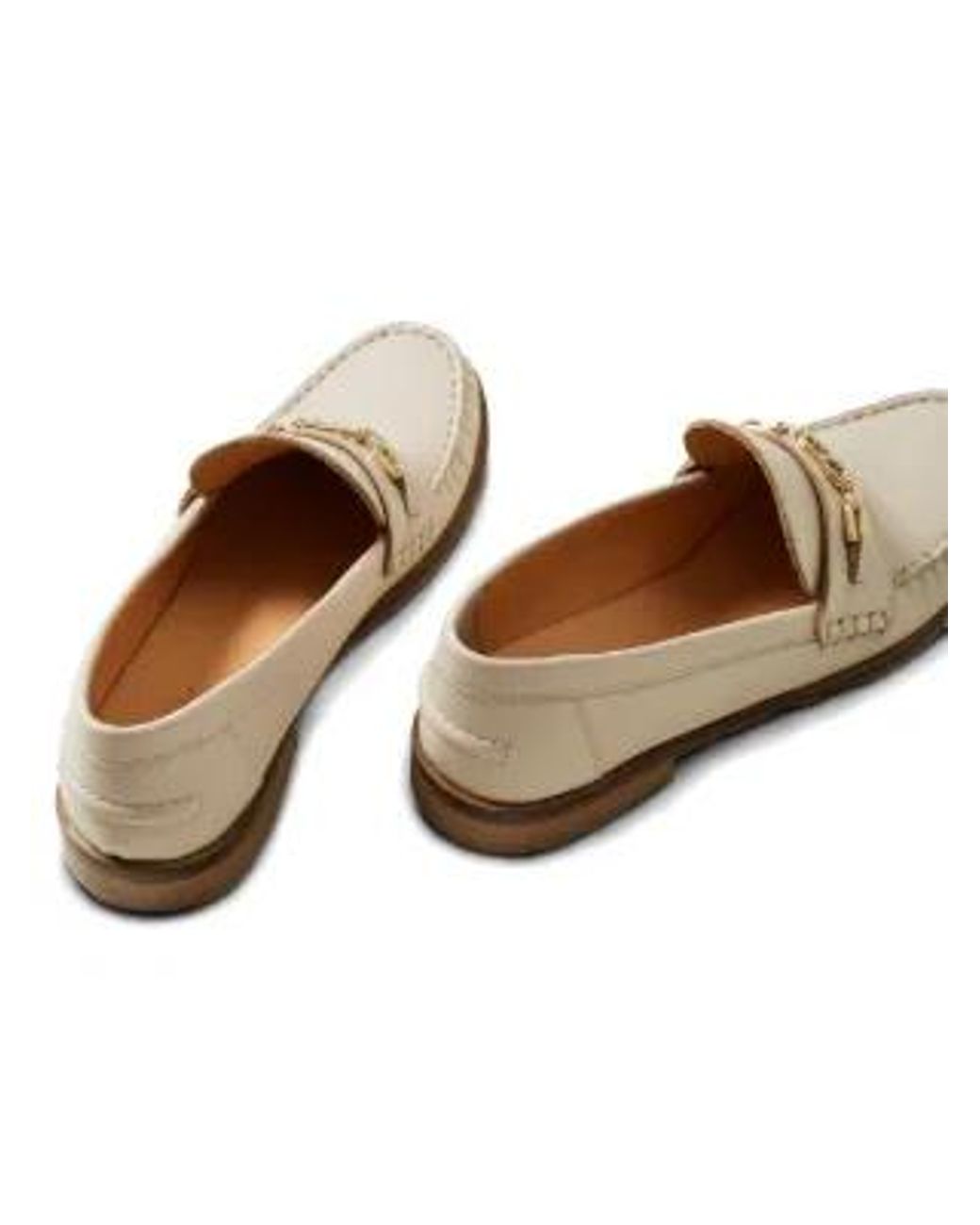 Twinset White Oval T Leather Loafers