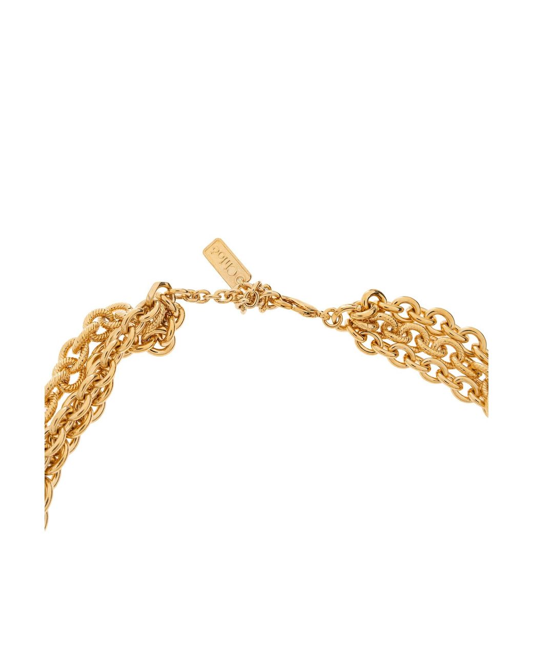Chloé Metallic Chloé Tulip Sculptural Chain Necklace