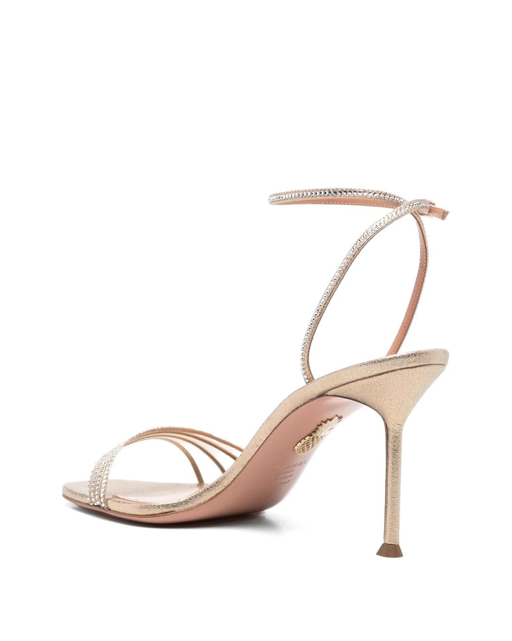 Aquazzura White Dream Girl Crystal-Embellished Sandals