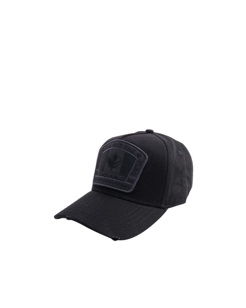 DSquared² Blue Flag Patch Distressed Baseball Cap for men
