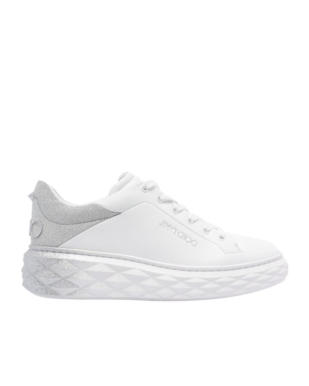 Jimmy Choo White Diamond Maxi/F Ii Leather Sneaker