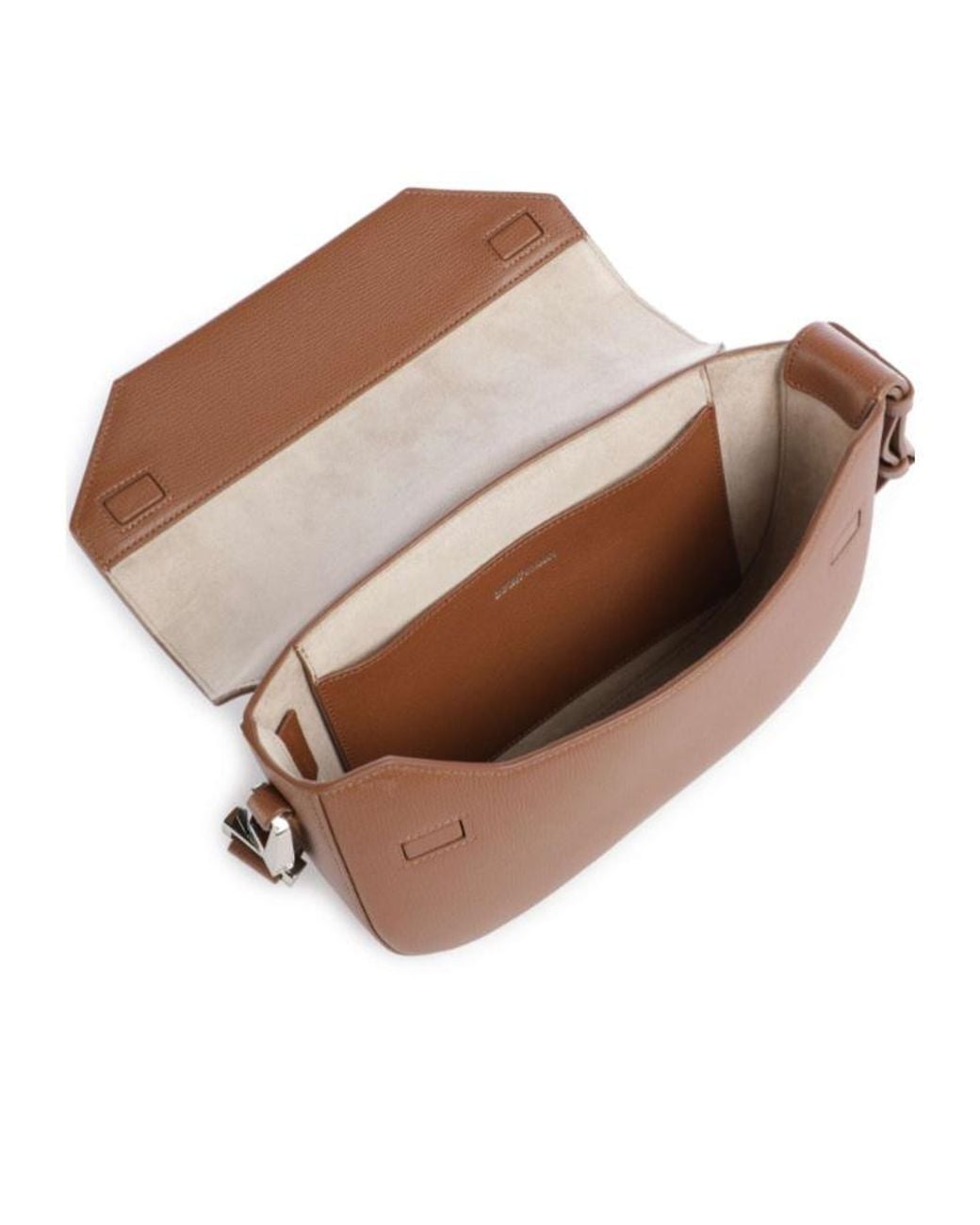 Emporio Armani Brown 1981 Grainy Leather Shoulder Bag