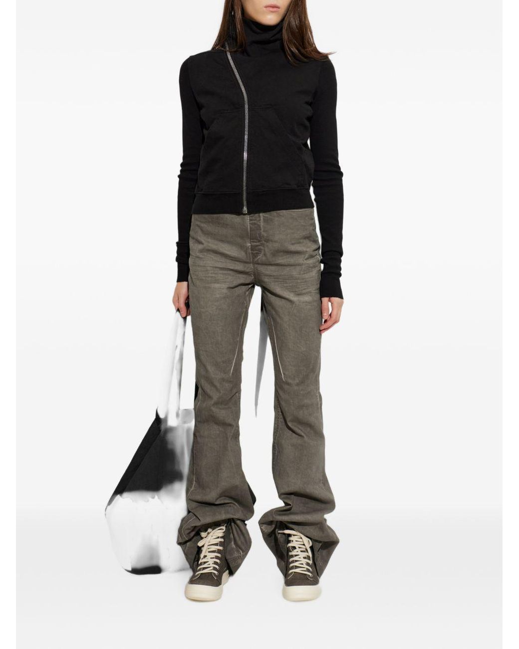 Rick Owens Black Long-Sleeved Zip-Up Jacket