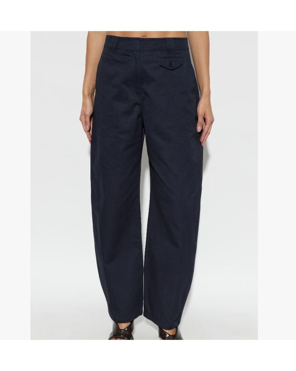 Ulla Johnson Blue Pleat Detail Wide-Leg Pants