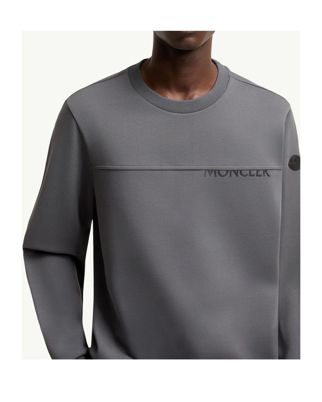 Moncler Gray Logo Cotton Sweatshirt for men