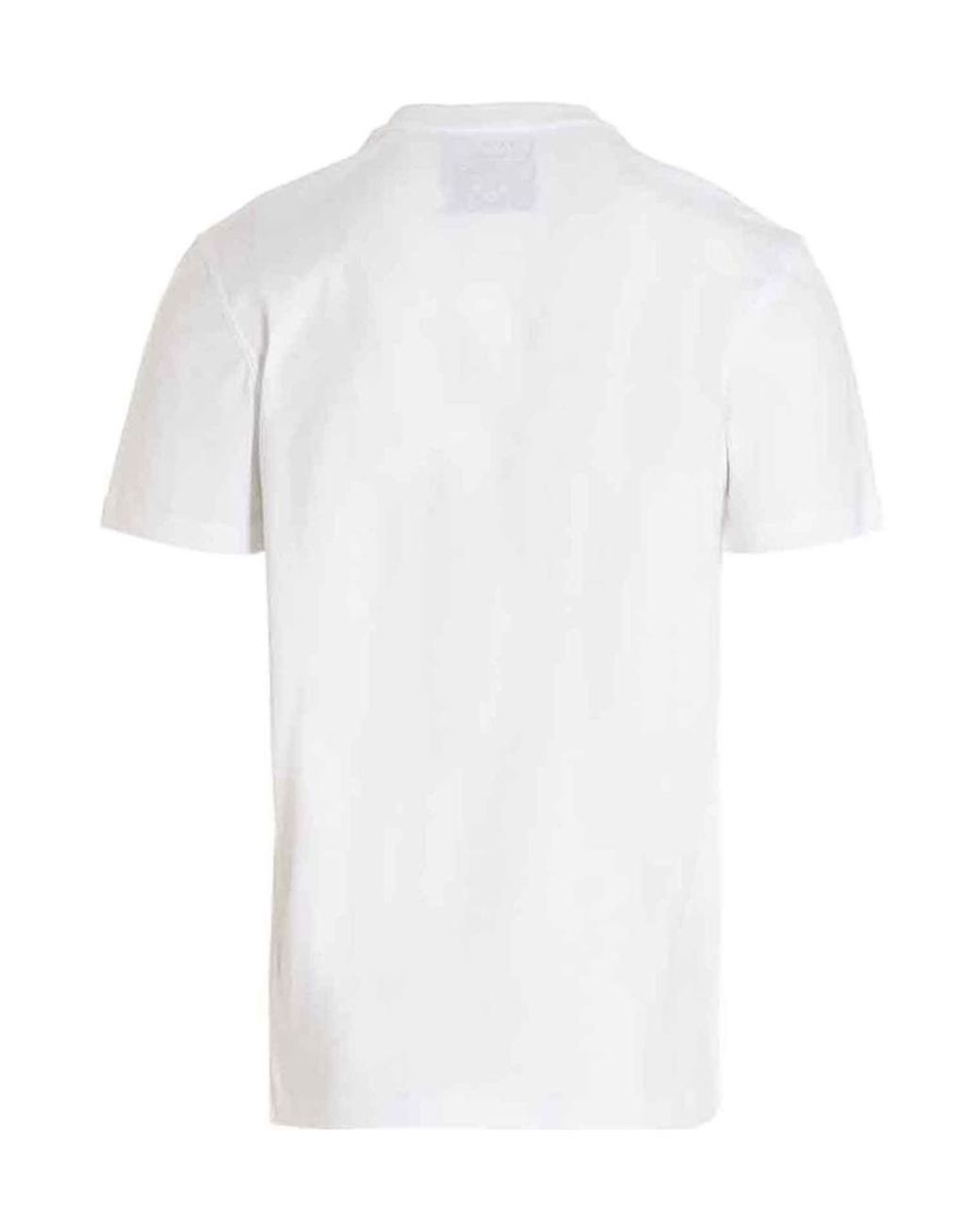 Moschino White Logo Detailed Crewneck T-Shirt for men