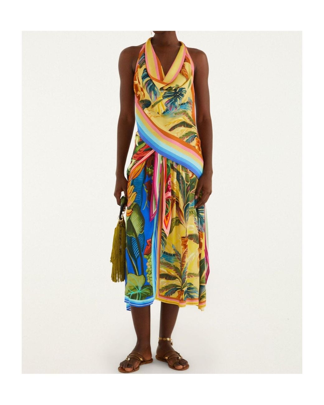 Farm Rio Multicolor Printed Midi Skirt