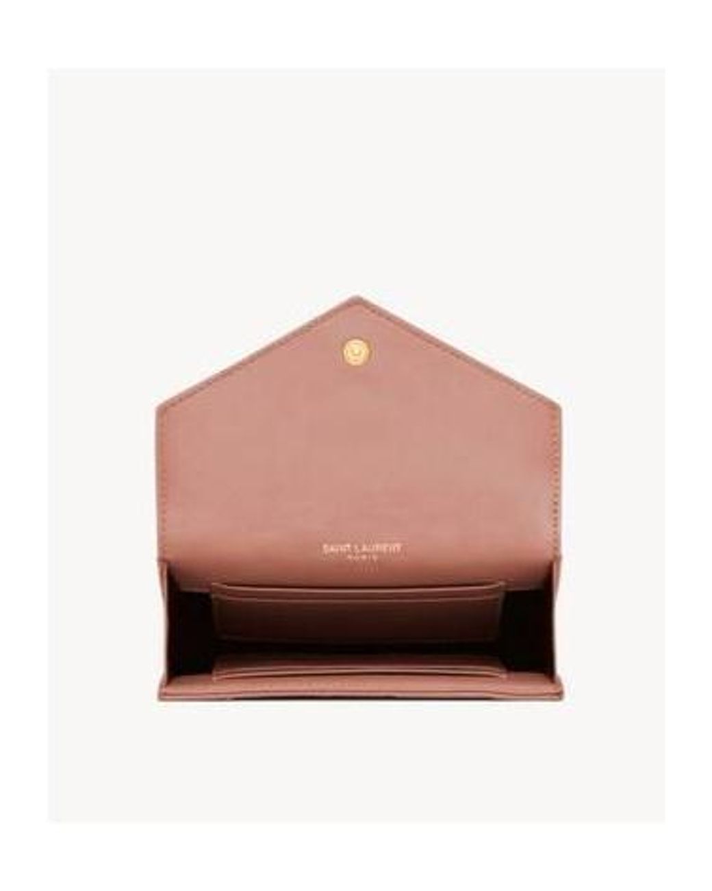 Saint Laurent Pink Cassandre Matelassé Small Envelope Wallet