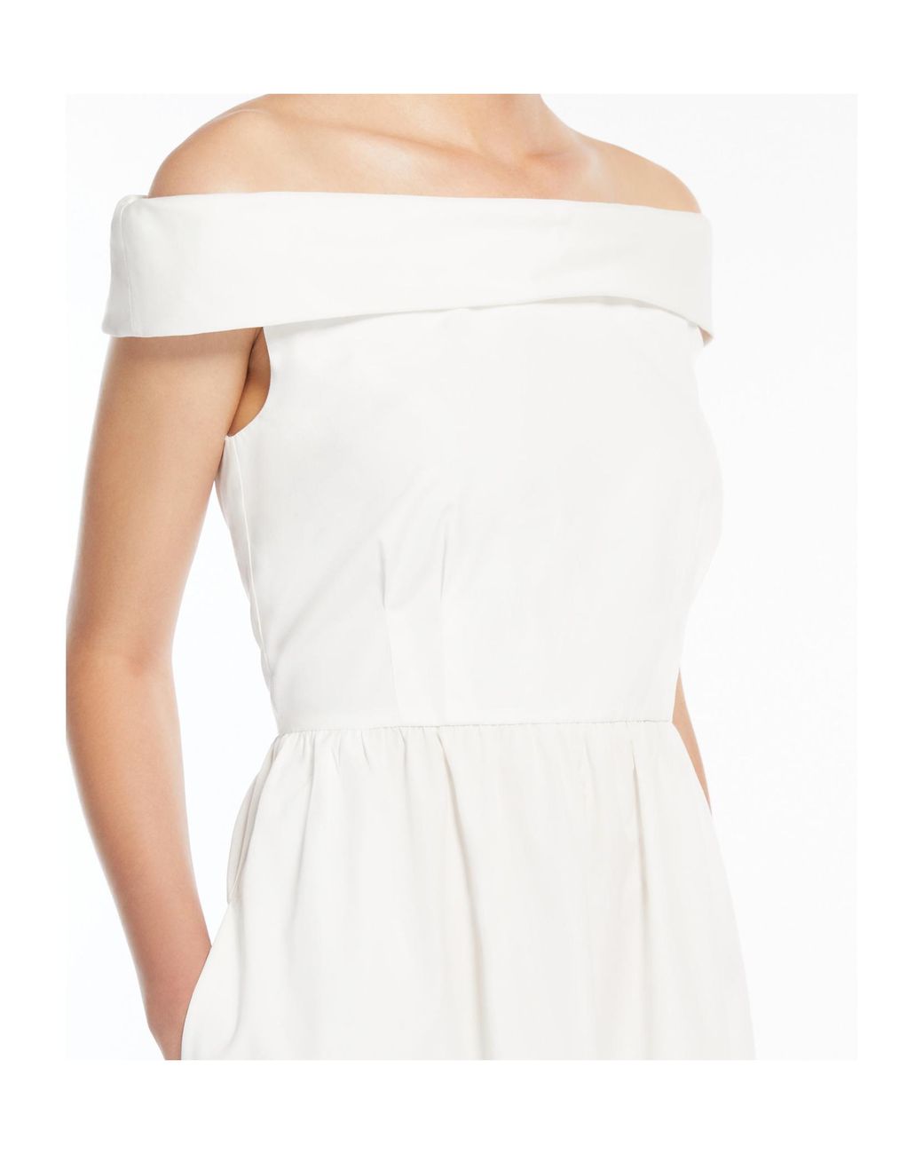Weekend by Maxmara White Off-The-Shoulder Poplin Dress