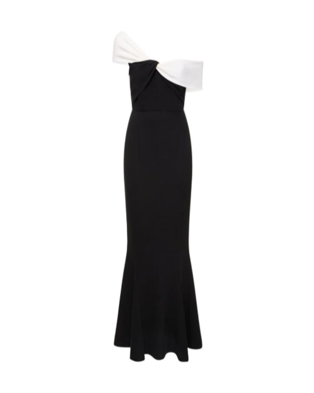 Roland Mouret Black Asymmetrical Stretch Extra-Long Dress