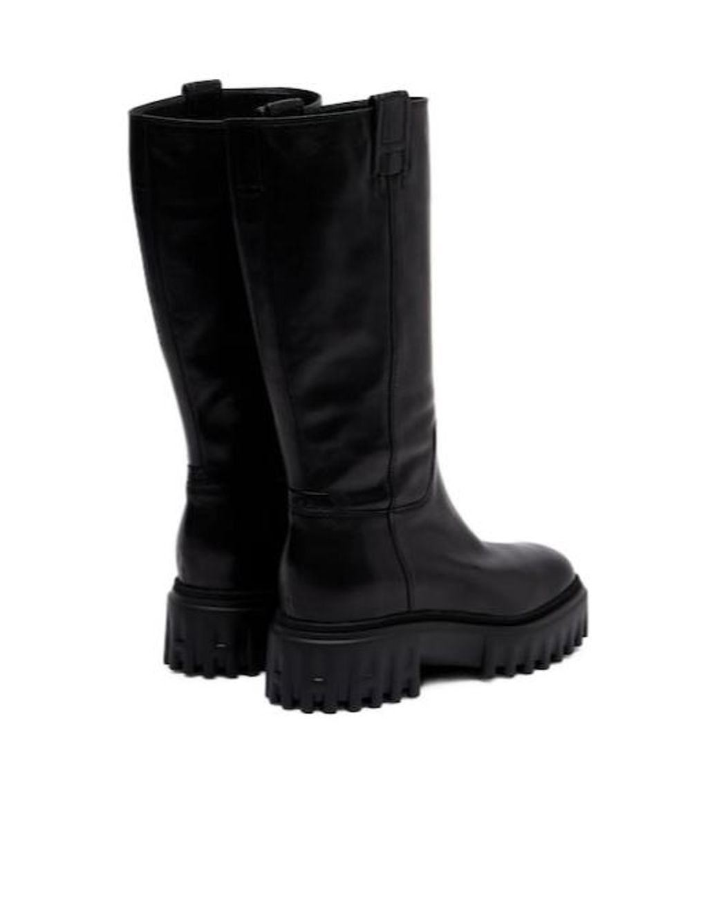 Hogan Black Platform Mid-Calf Boots