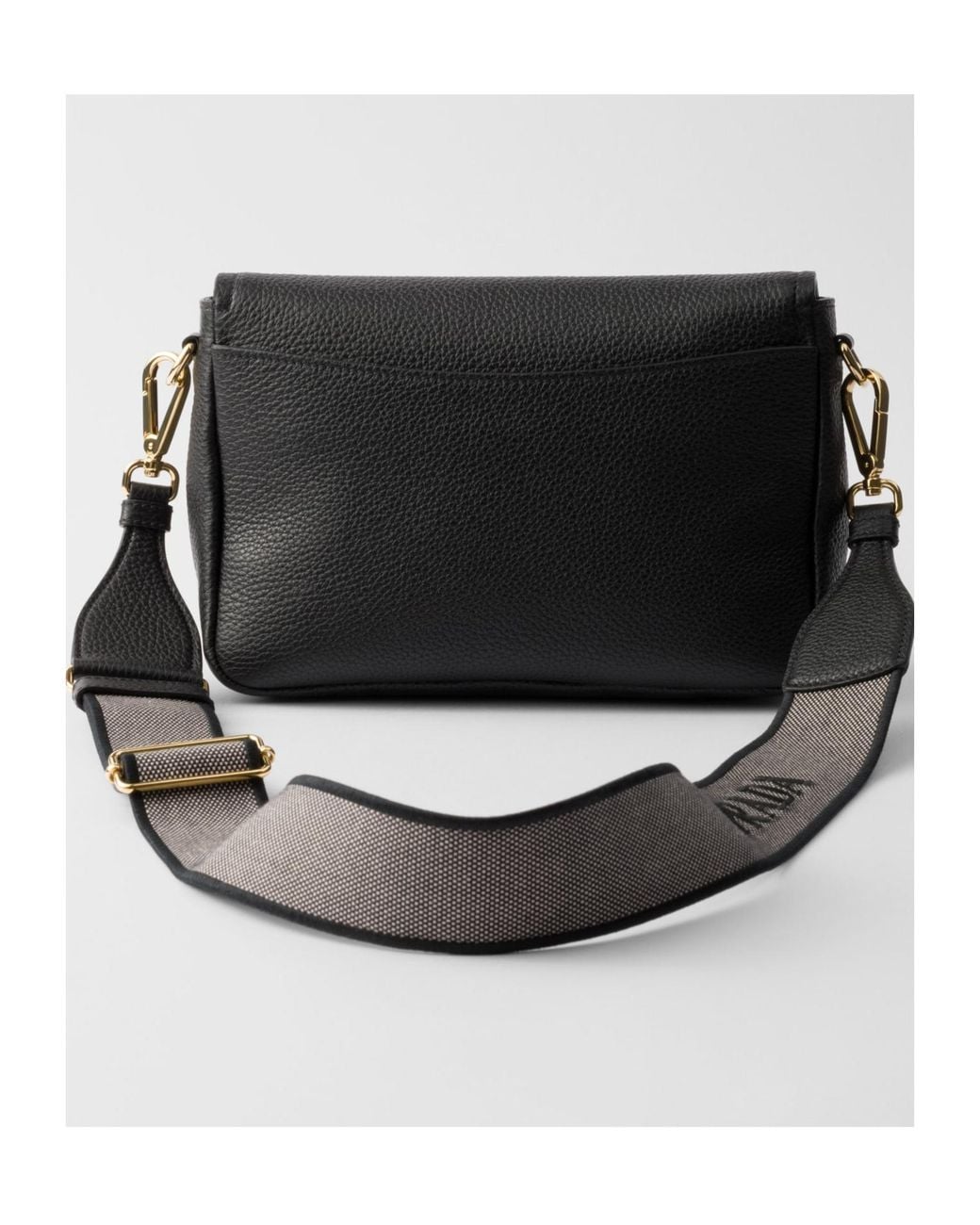 Prada Black Logo Strap Shoulder Bag