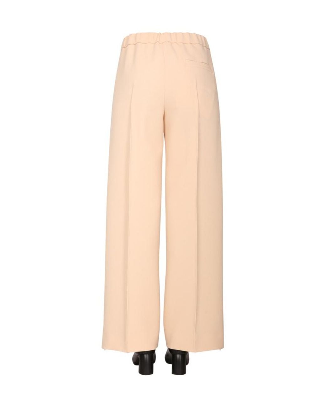 Jil Sander Natural Elasticated Waist Wide Leg Pants