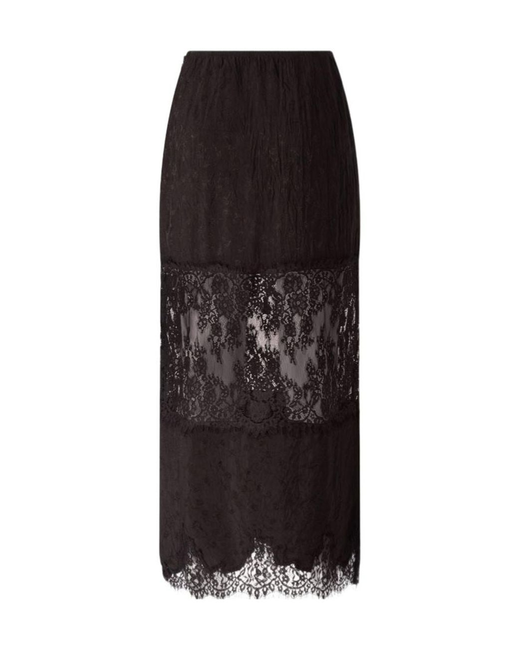 Pinko Black Lace Pencil Skirt