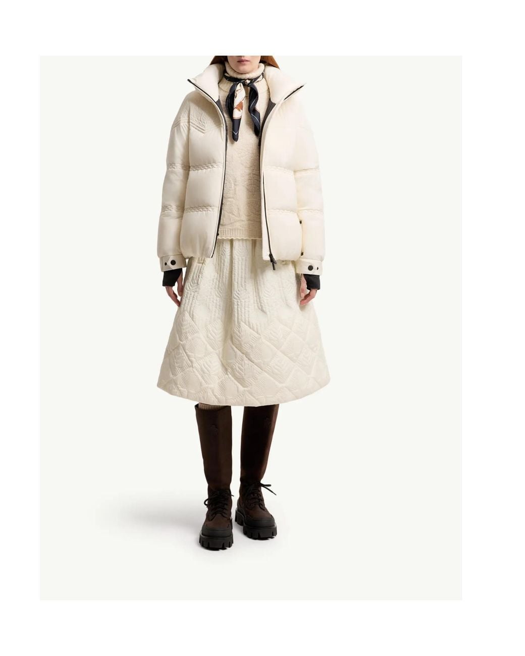 Moncler Natural Anglins Long-Sleeve Down Jacket