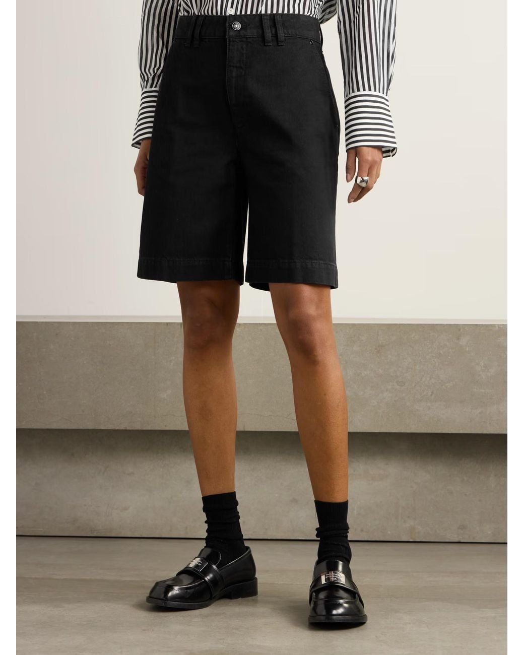 FRAME Black The Trouser Shorts