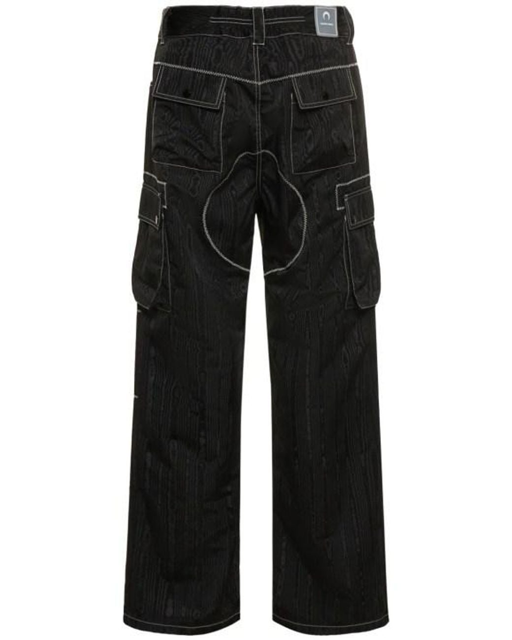 MARINE SERRE Black Cargo Casual Pants for men