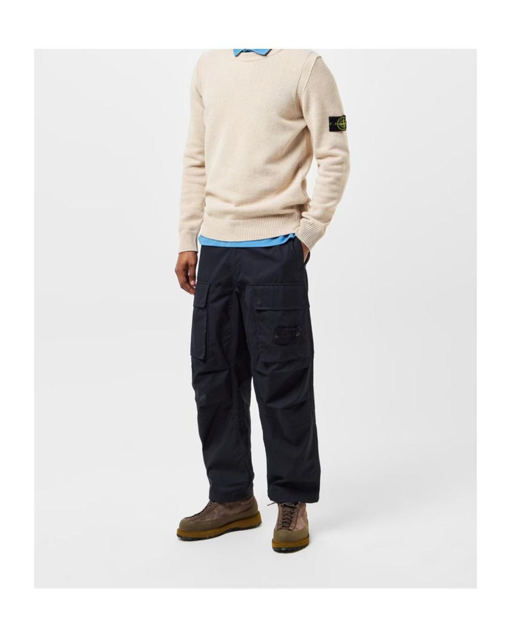 Stone Island White Crewneck Jumper for men