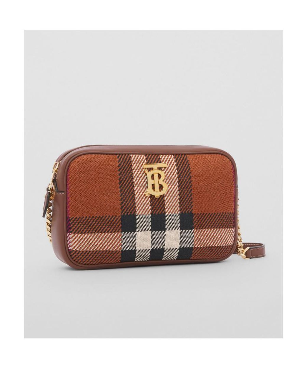 Burberry Brown Burb Lola Knit Camera Shldr Bag