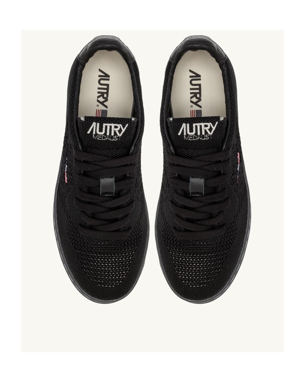 Autry Black Medalist Easeknit Low-Top Sneakers