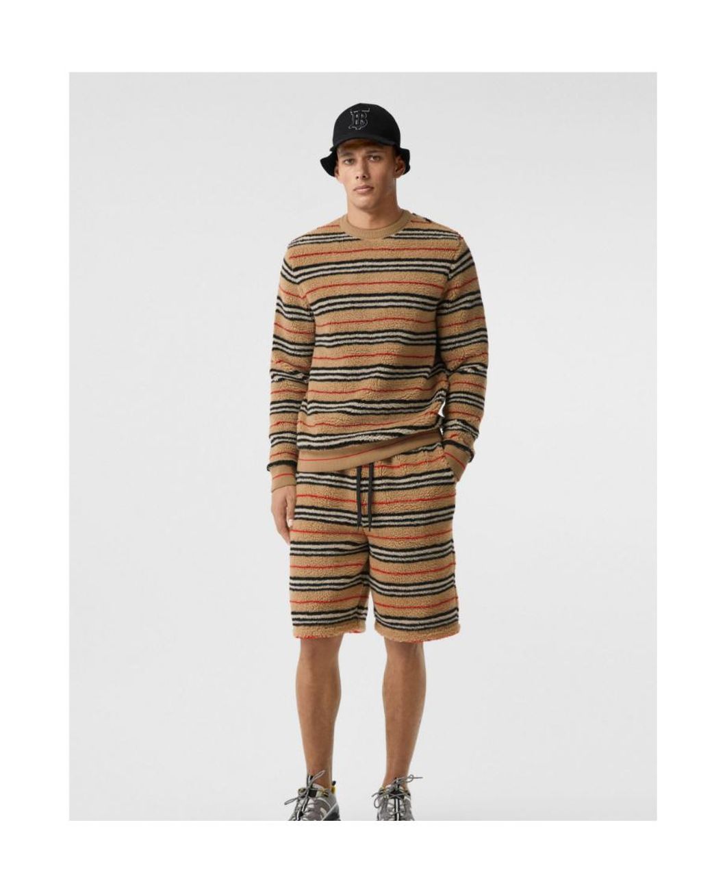 Burberry Blue Icon Stripe Track Shorts for men