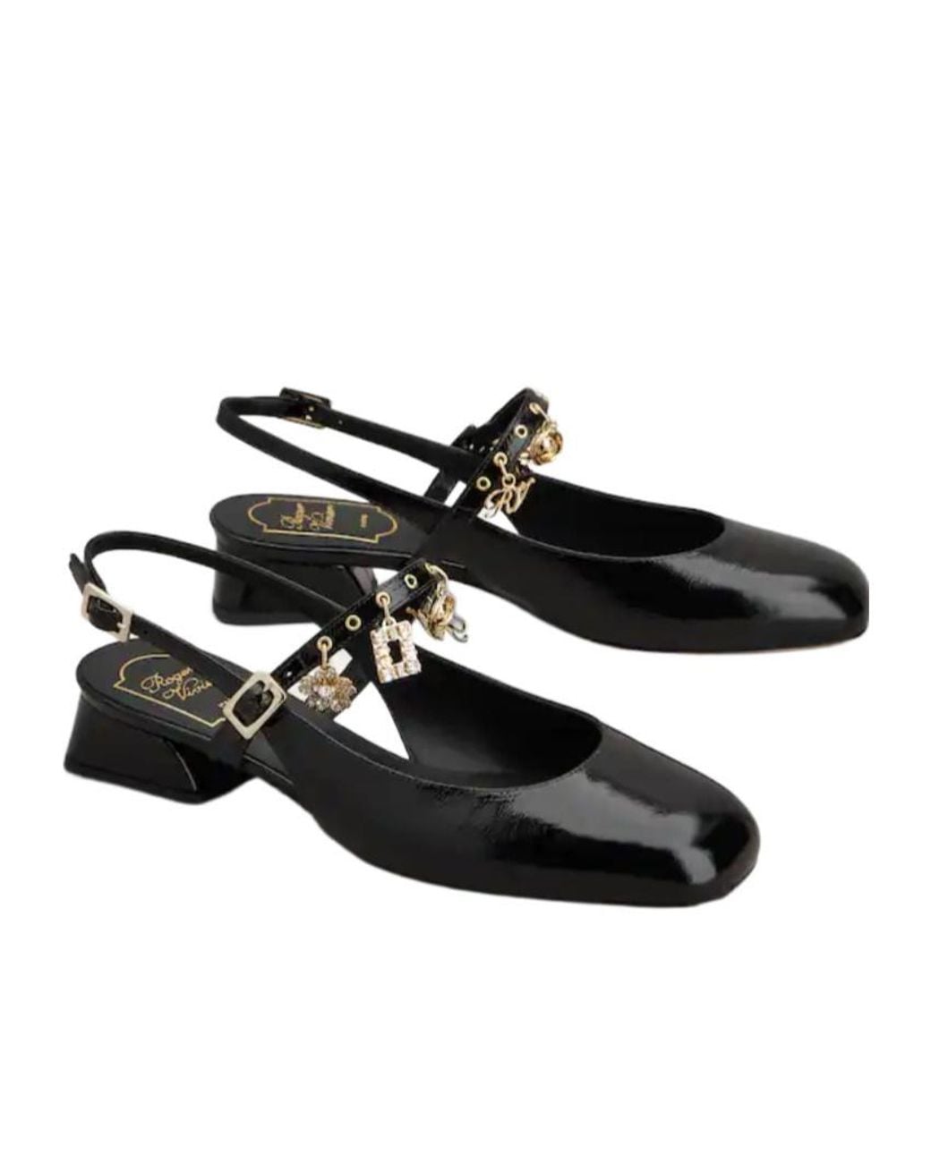 Roger Vivier Black Très Vivier Slingback Mary Janes