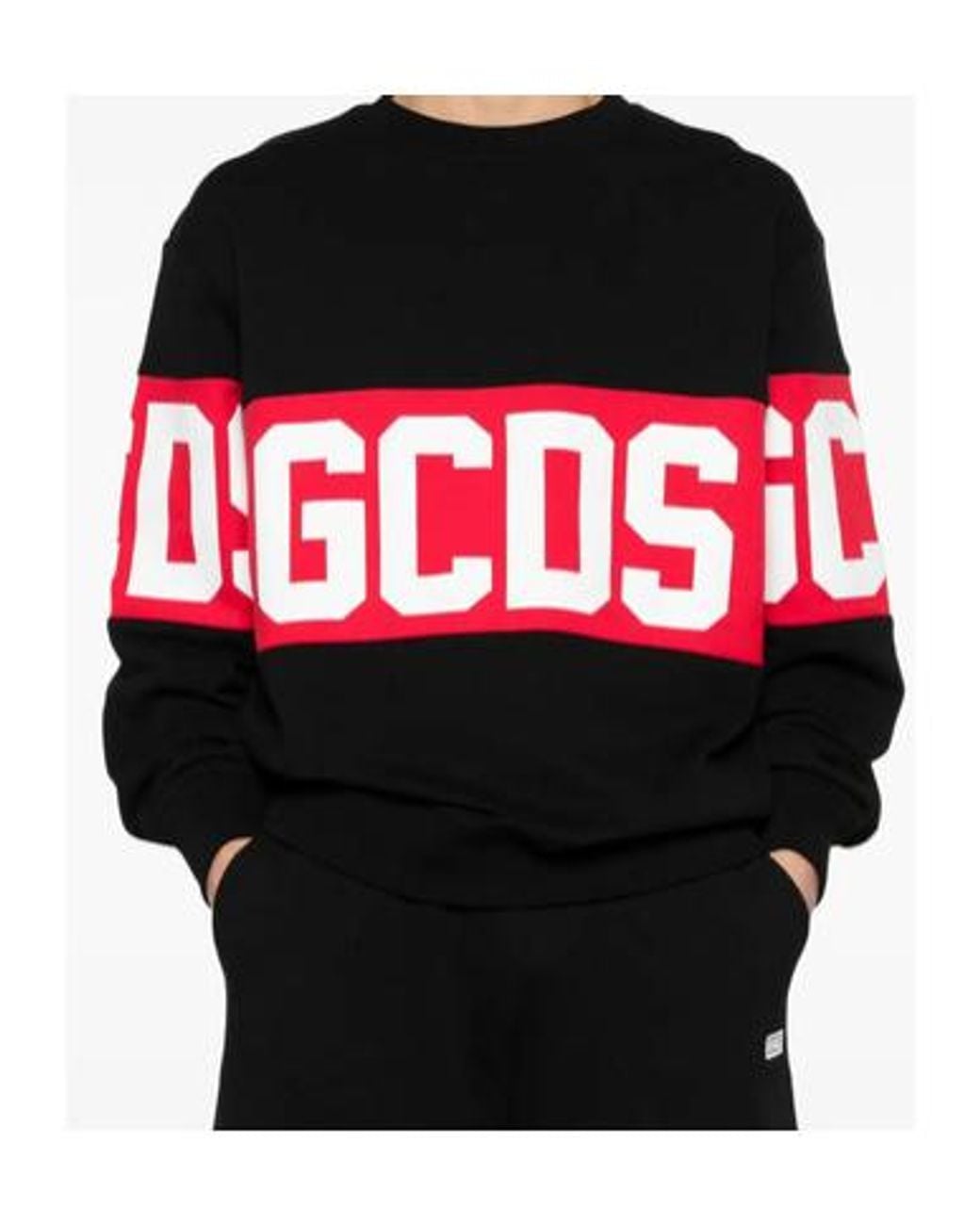 Gcds Black Crew-Neck Sweatshirt for men