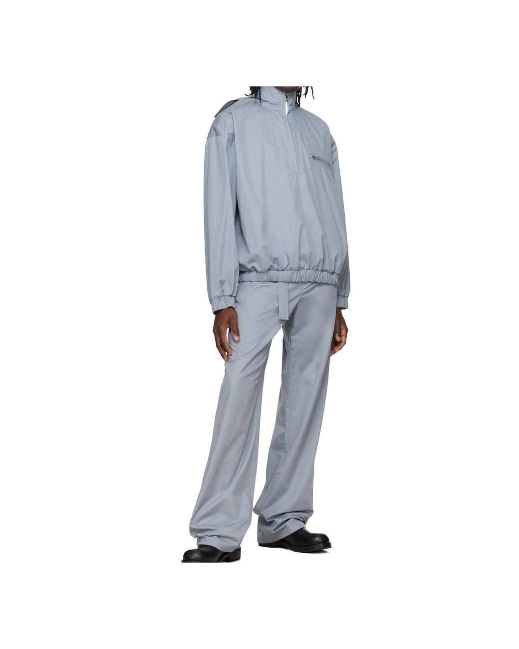 Rier Black Belt Loop Casual Pants for men