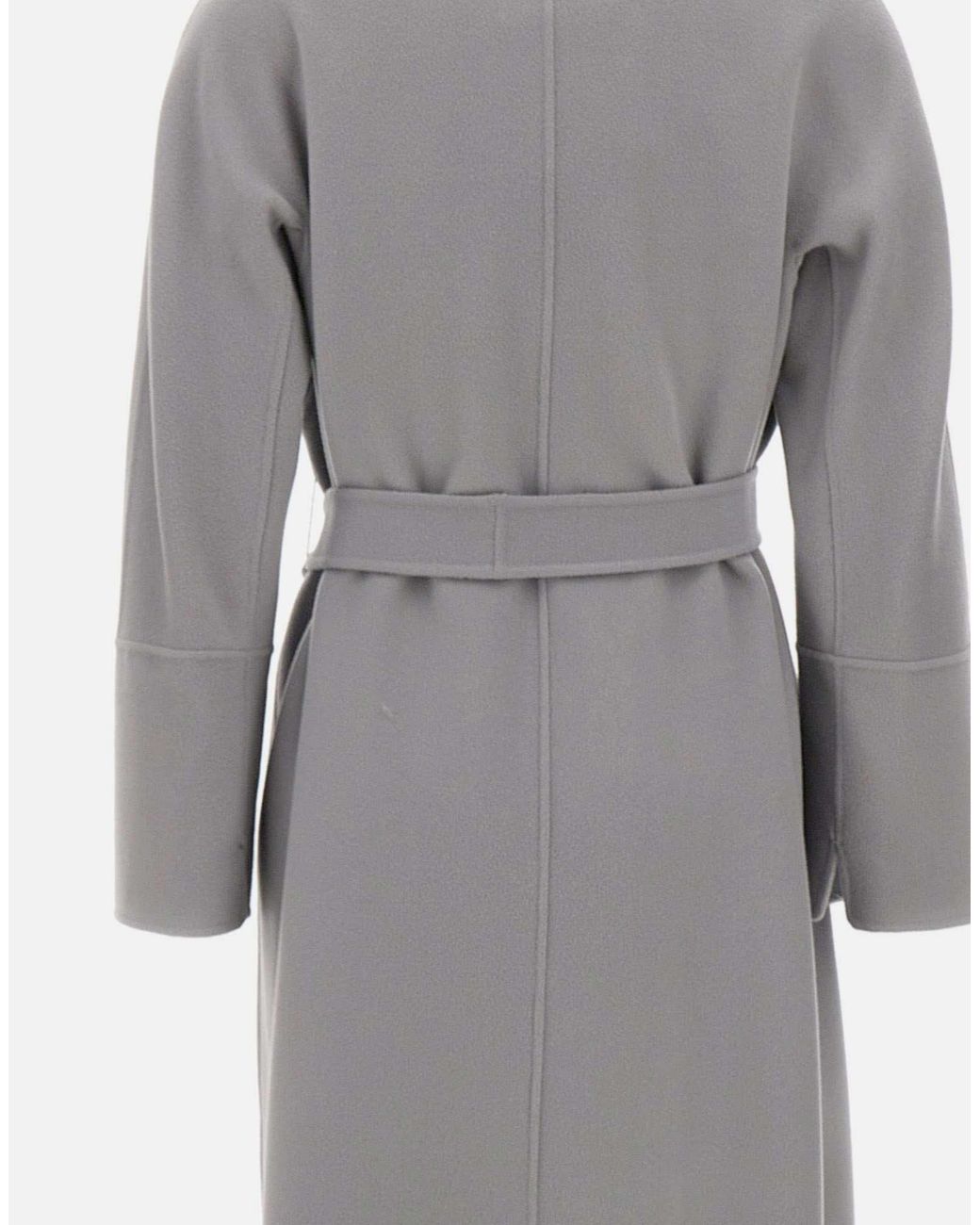Max Mara Gray Wool Robe Coat
