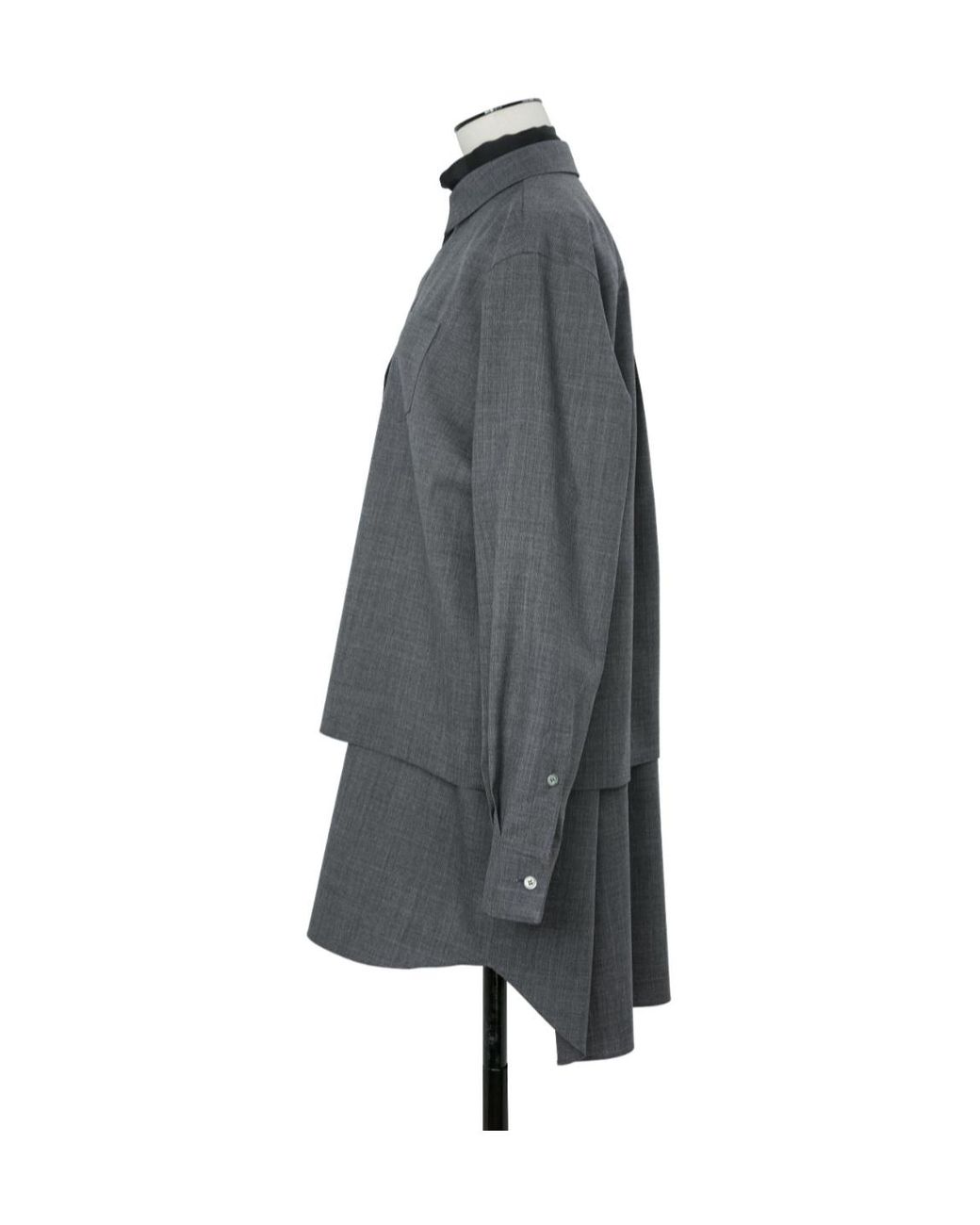 Sacai Gray Long-Sleeved Suiting Dress