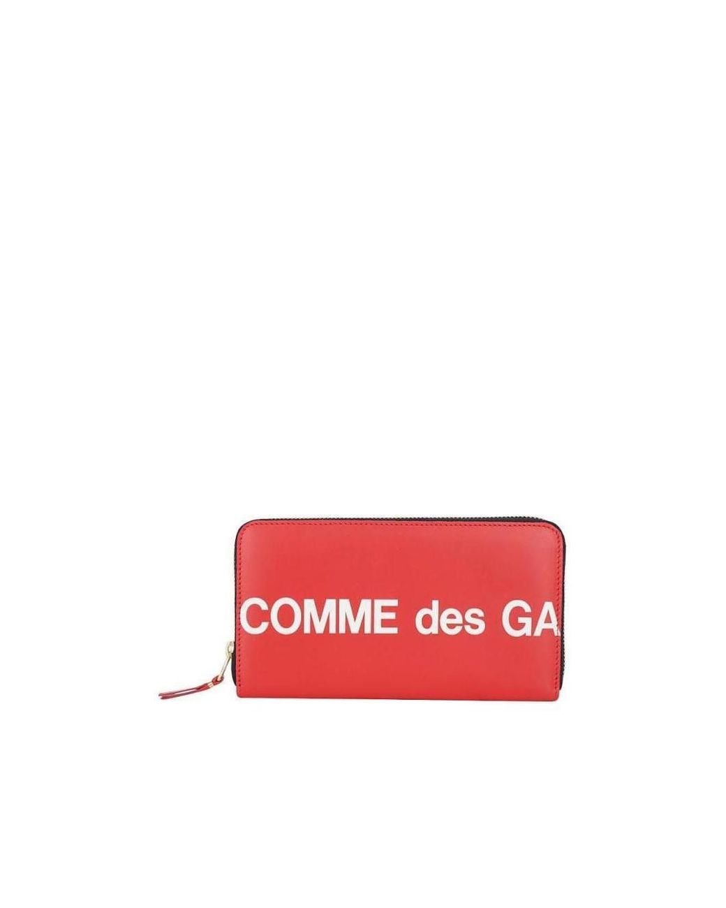 Comme des Garçons Red Comme Des Garçons Wallet Logo Printed Zipped Wallet for men