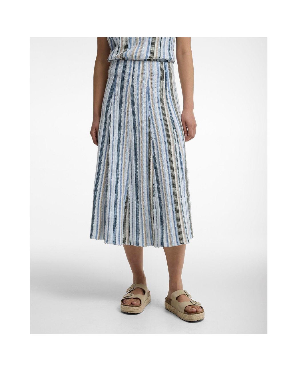 Barbour Blue Knit Midi Skirt