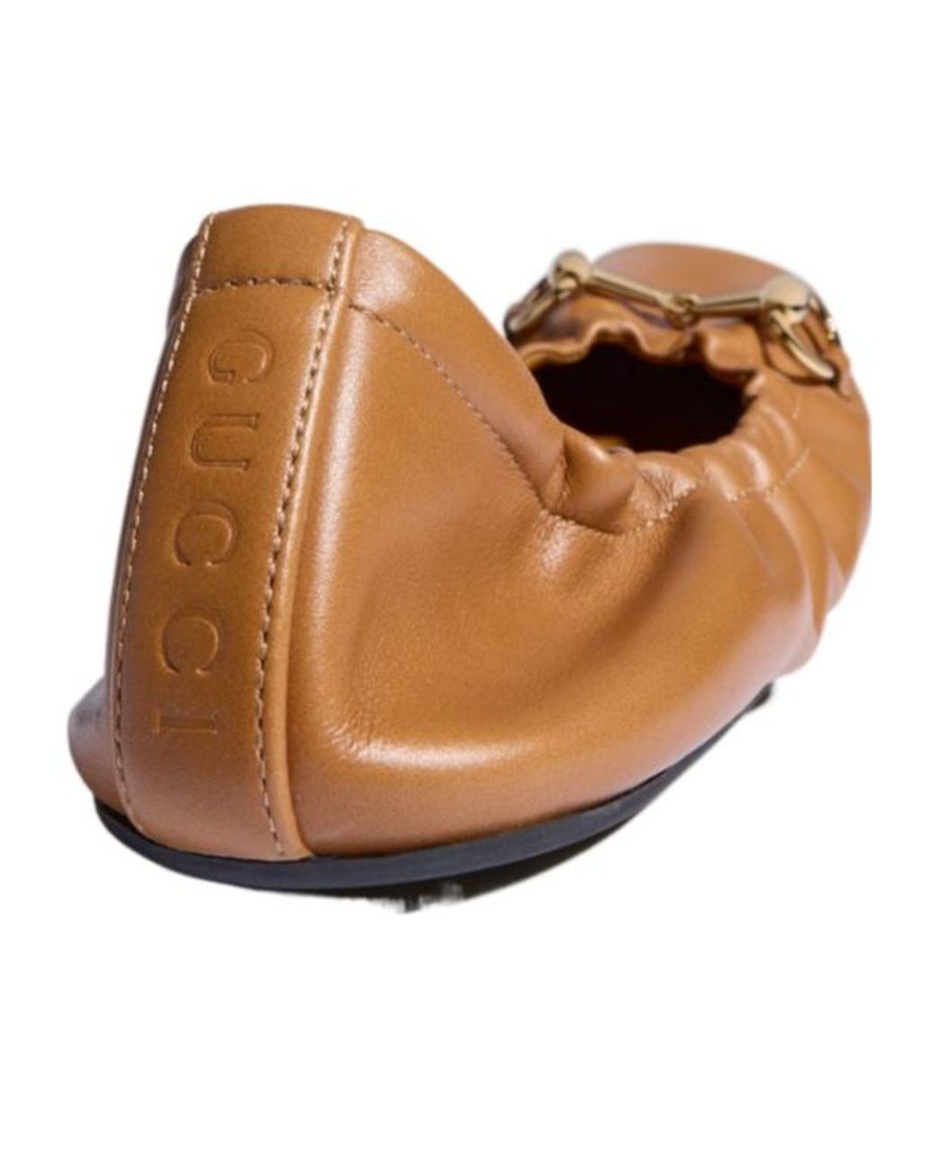 Gucci Brown Horsebit Detailed Ballet Flats