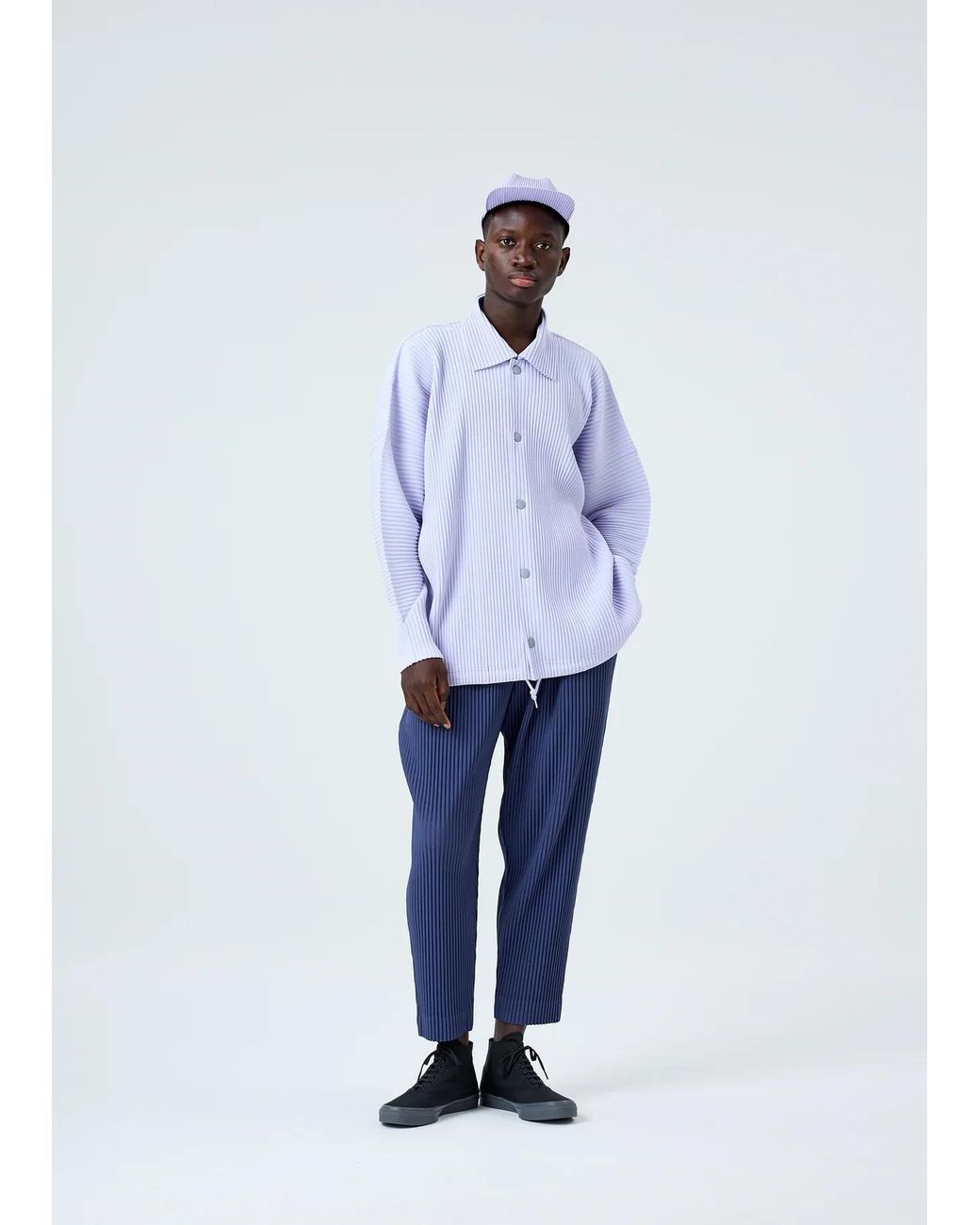 Homme Plissé Issey Miyake Blue Homme Plissé Issey Miyake Pleated Tapered Pants for men