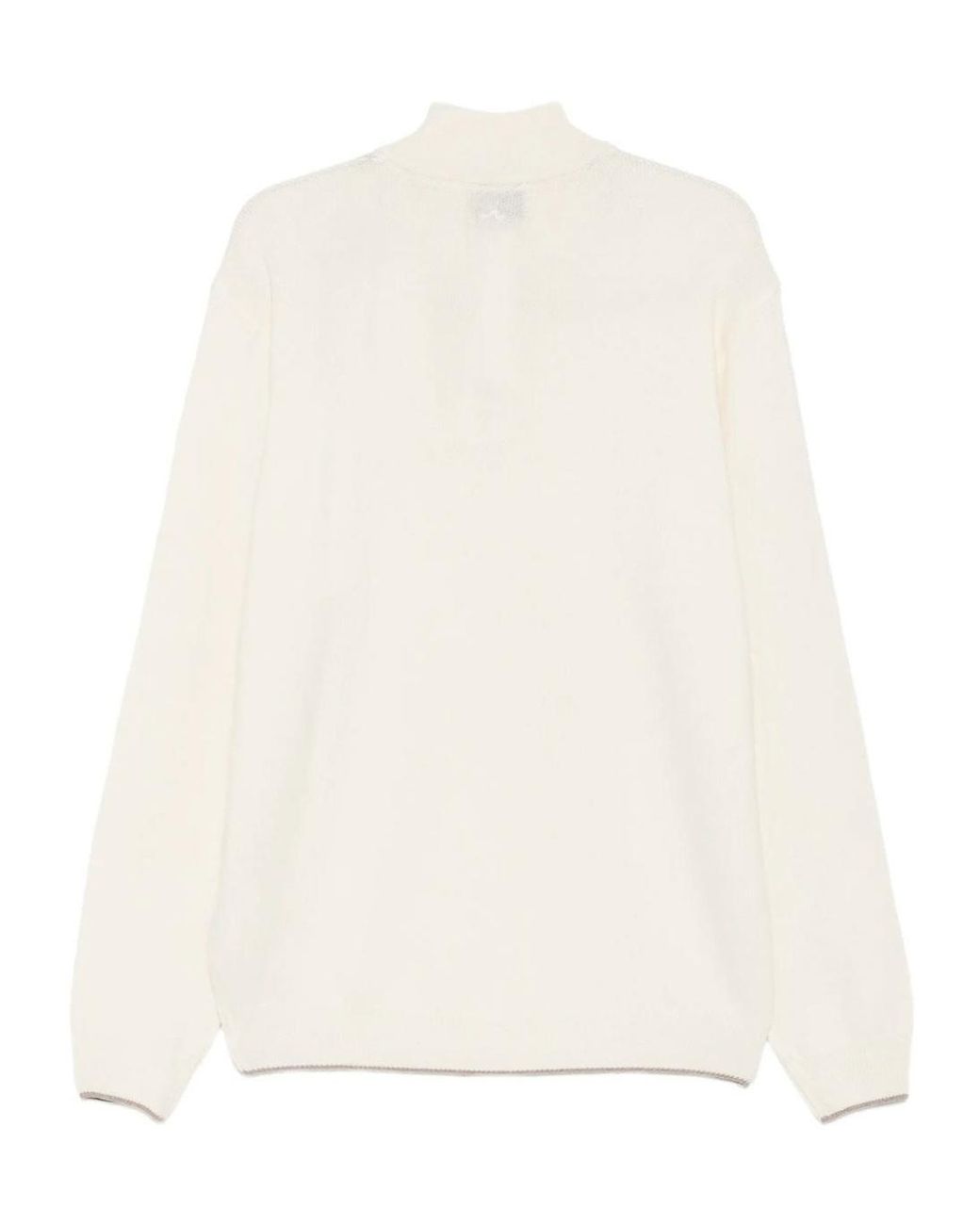 Paul & Shark White Quarter-Zip Sweater for men