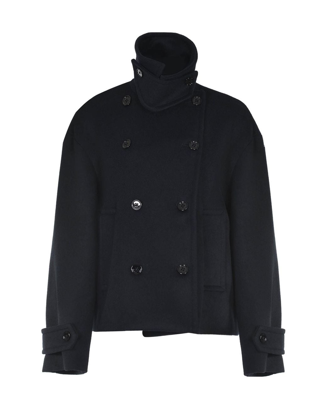 Dondup Black Double-Breasted Short Coat
