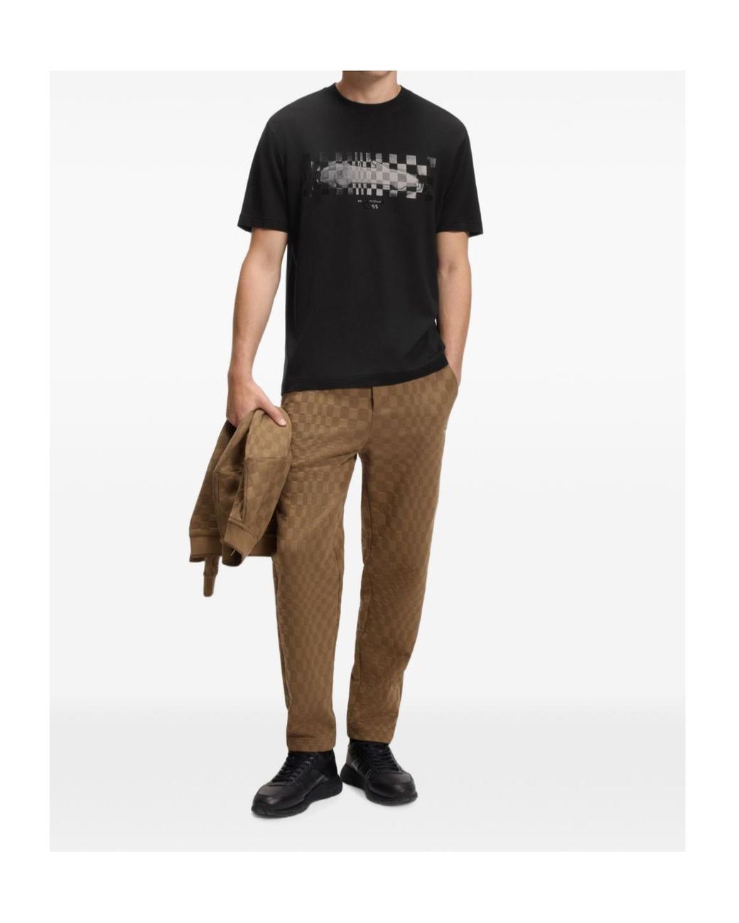 Boss Black X Porsche T-Shirt With Glossy Artwork for men