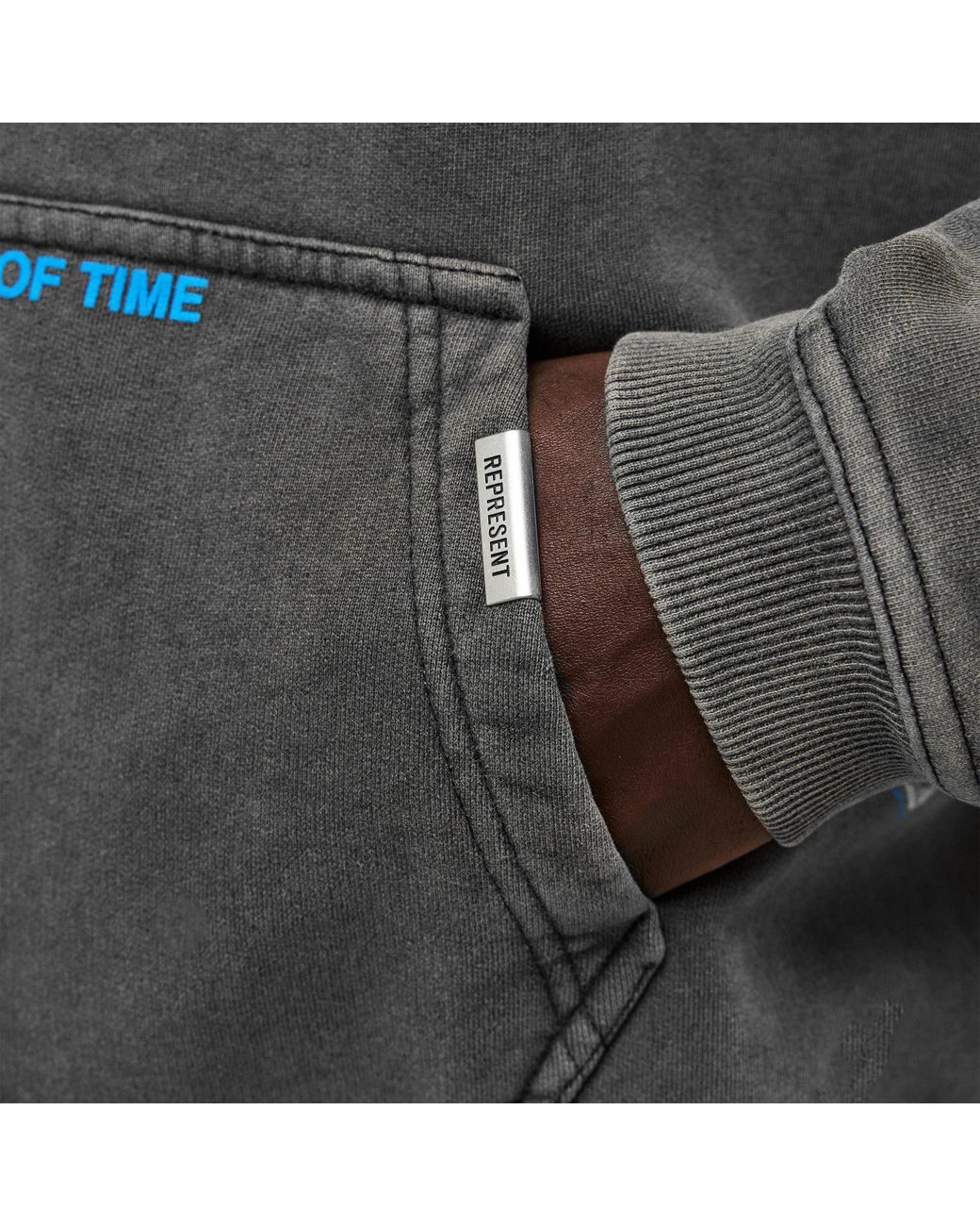 Represent Gray Zip Hoodie for men