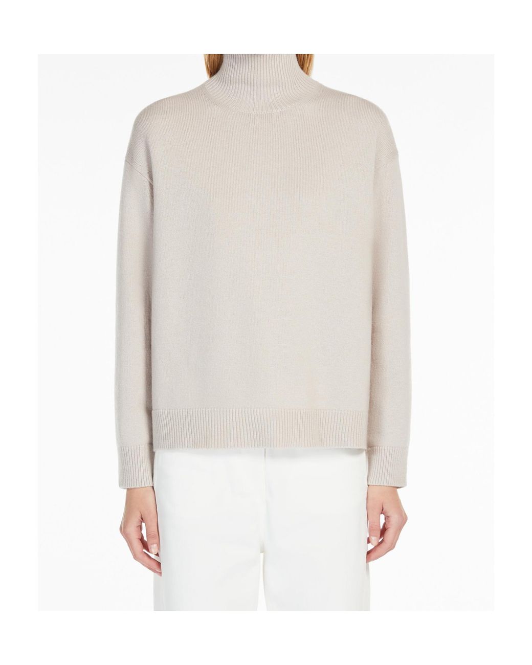 Max Mara White Marta Roll Neck Long-Sleeved Jumper