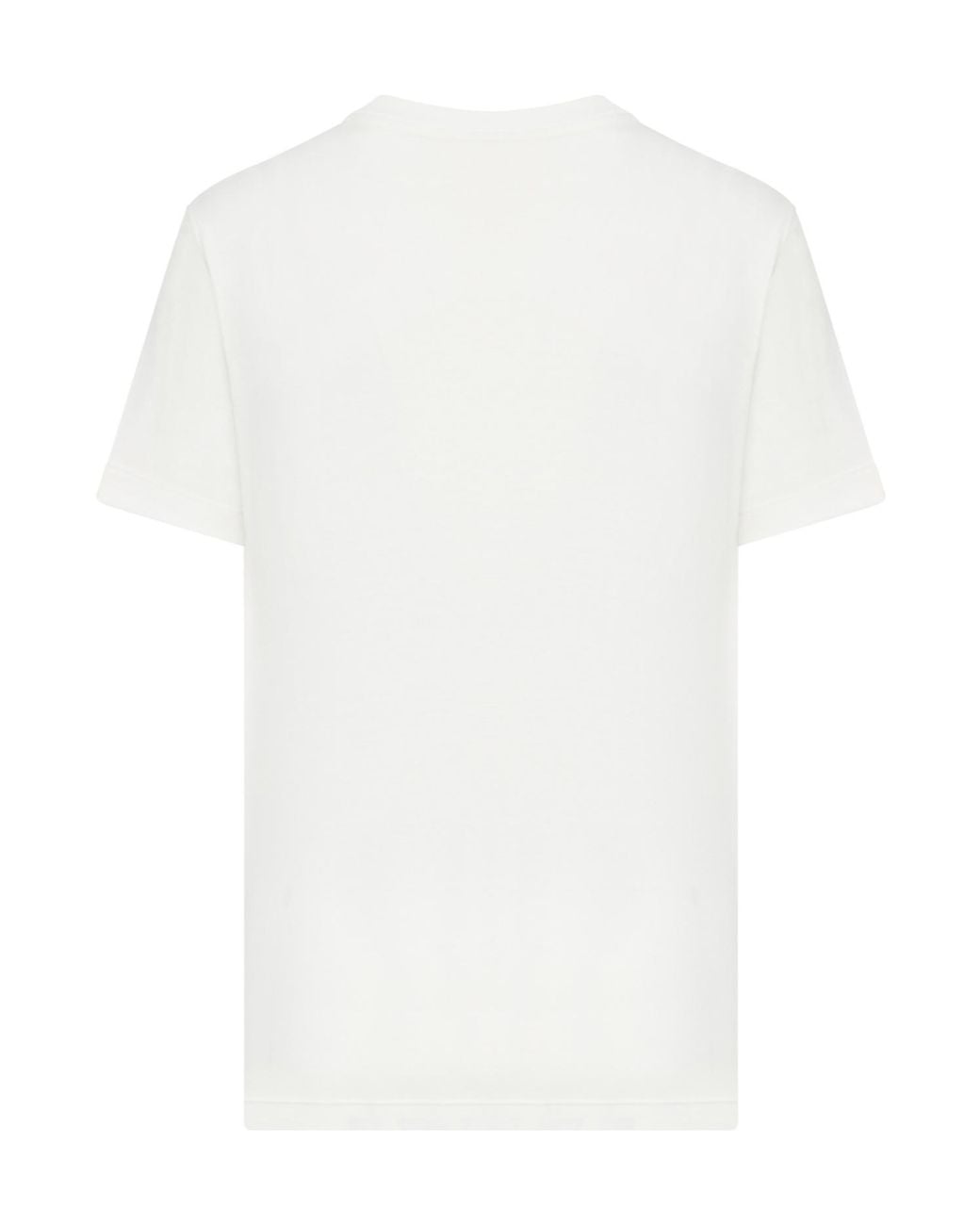 Fendi White Logo Embroidered Crewneck T-Shirt