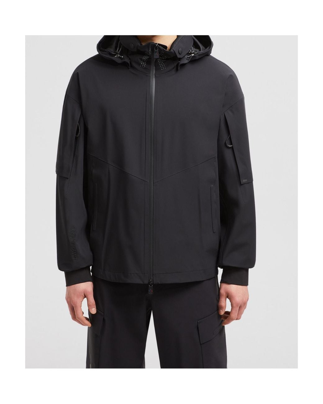 Moncler Black Grenoble Zip-Up Hooded Jacket for men