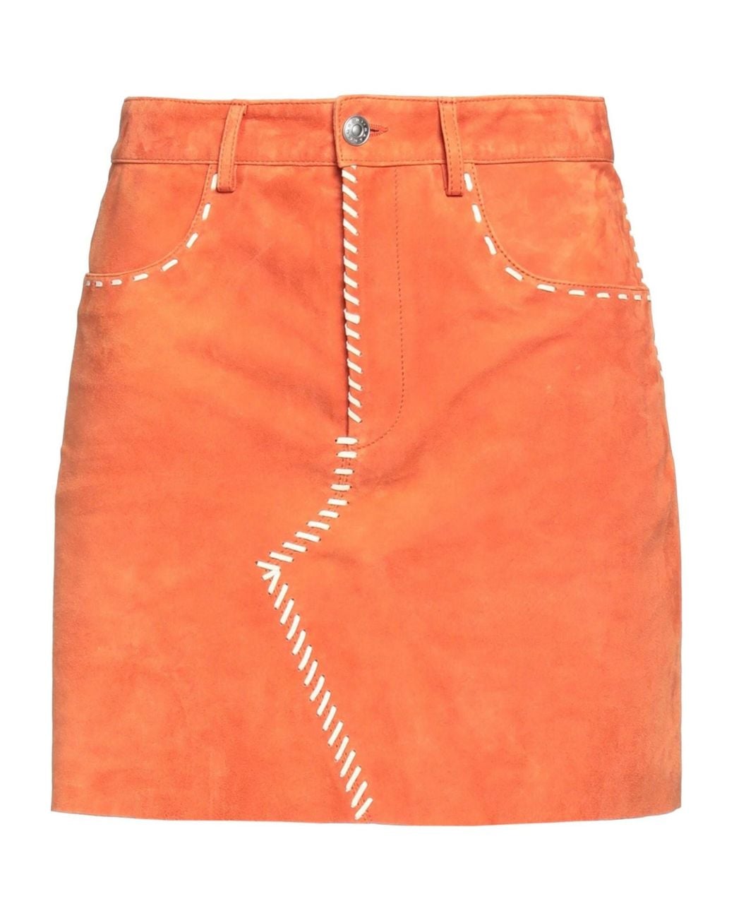 Marni Orange Pockets Flared Skirt