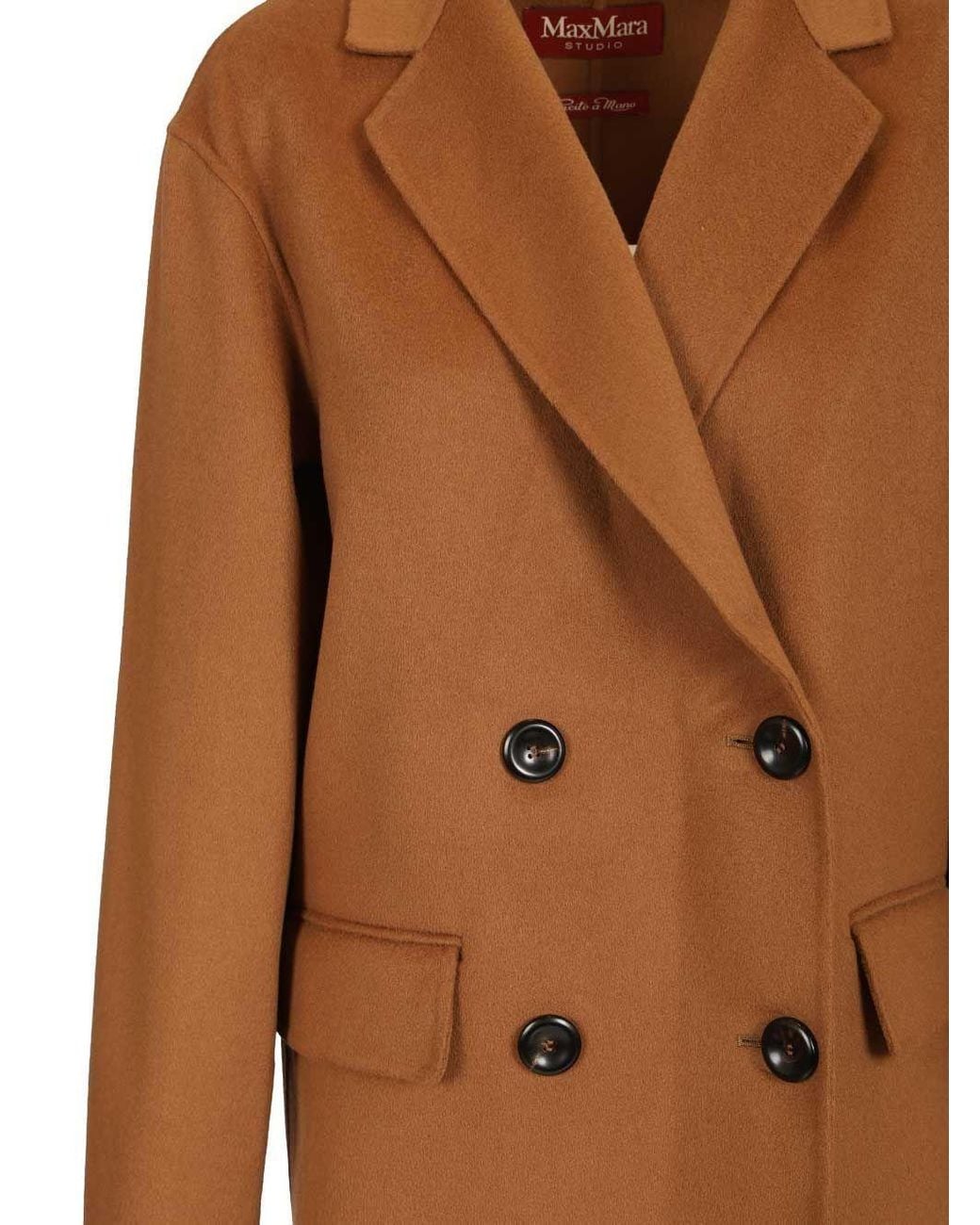 Max Mara Caban In Wool And Silk Coats Brown