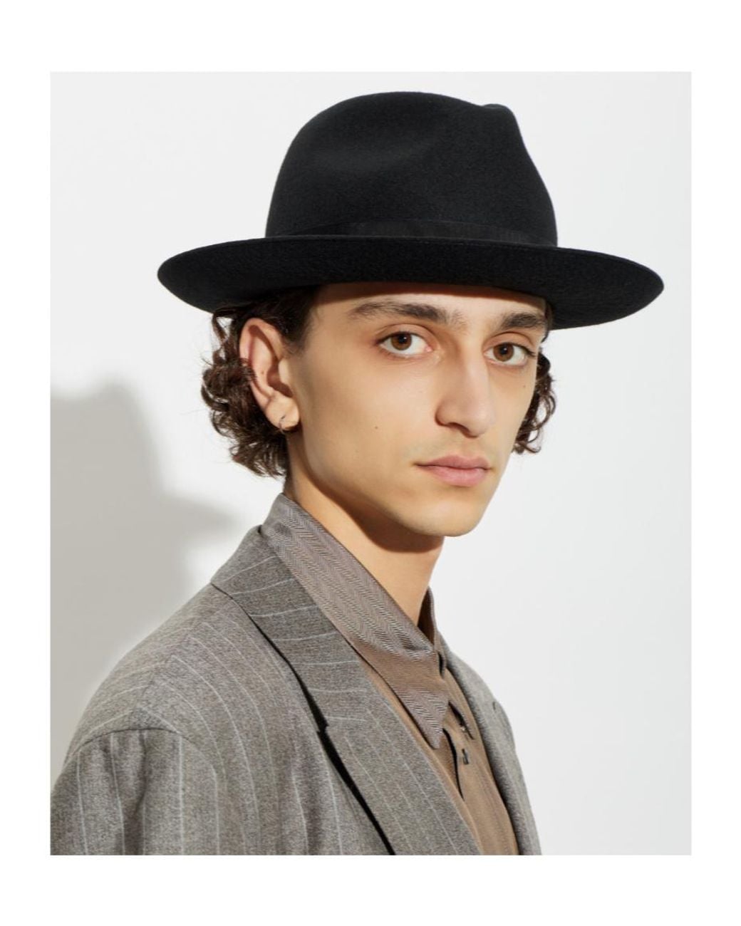 Giorgio Armani White Ribbon Trim Hat for men